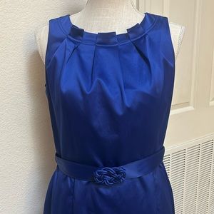 Evan Picone dress sapphire royal blue women’s size 8 satin finish Celtic knot